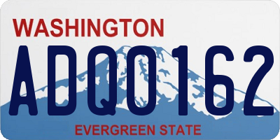 WA license plate ADQ0162