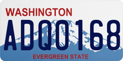WA license plate ADQ0168