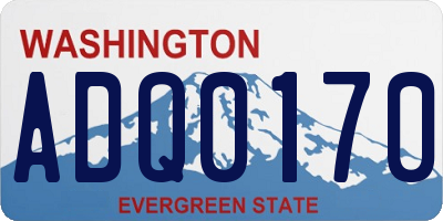 WA license plate ADQ0170