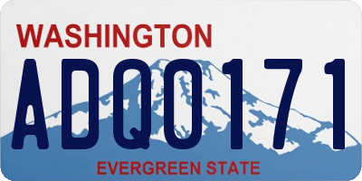 WA license plate ADQ0171