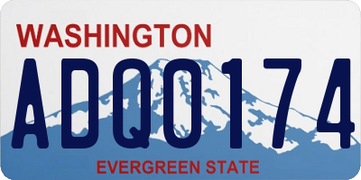 WA license plate ADQ0174