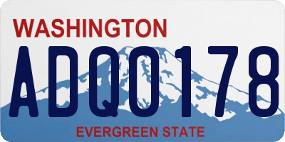 WA license plate ADQ0178