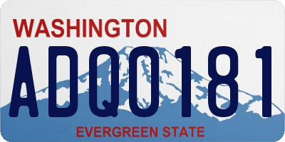 WA license plate ADQ0181
