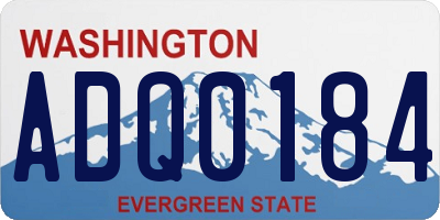 WA license plate ADQ0184