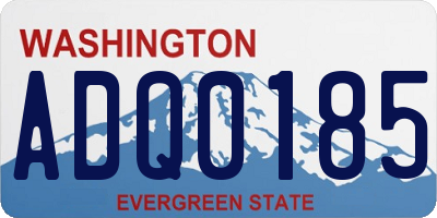 WA license plate ADQ0185