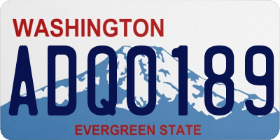 WA license plate ADQ0189