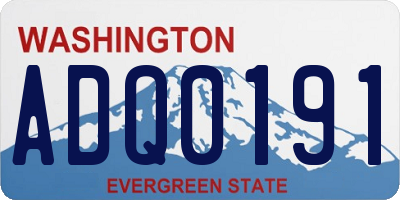 WA license plate ADQ0191