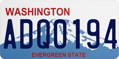 WA license plate ADQ0194