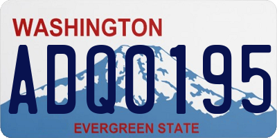 WA license plate ADQ0195