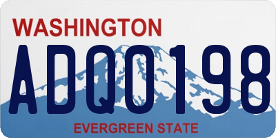 WA license plate ADQ0198