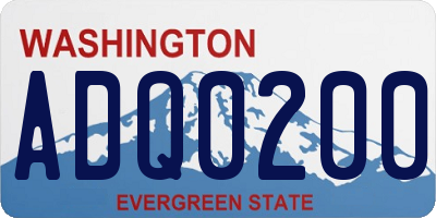 WA license plate ADQ0200
