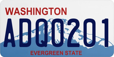 WA license plate ADQ0201