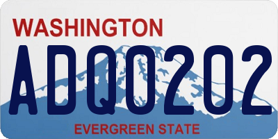 WA license plate ADQ0202