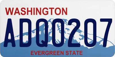 WA license plate ADQ0207