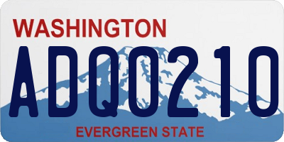WA license plate ADQ0210