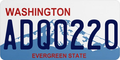 WA license plate ADQ0220