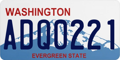 WA license plate ADQ0221