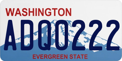 WA license plate ADQ0222