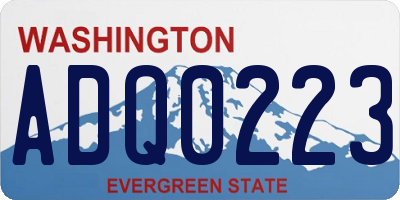 WA license plate ADQ0223