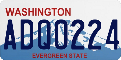 WA license plate ADQ0224