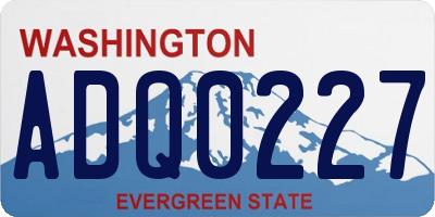 WA license plate ADQ0227