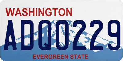 WA license plate ADQ0229
