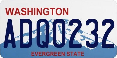 WA license plate ADQ0232