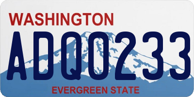 WA license plate ADQ0233