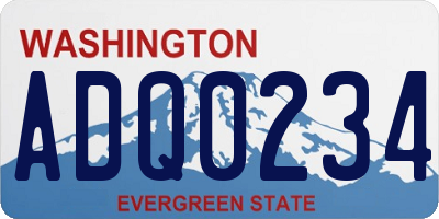 WA license plate ADQ0234