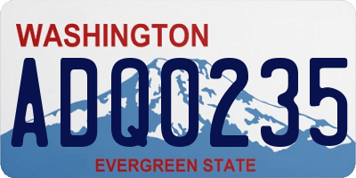 WA license plate ADQ0235