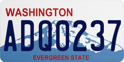 WA license plate ADQ0237