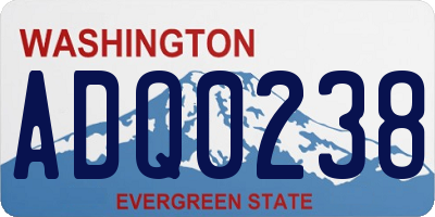 WA license plate ADQ0238