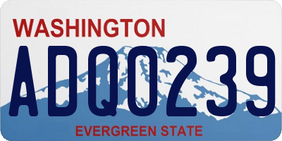 WA license plate ADQ0239