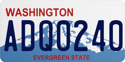 WA license plate ADQ0240