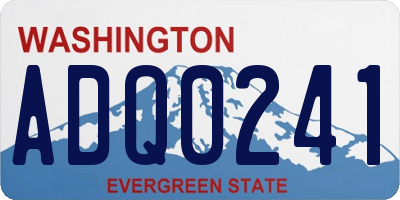 WA license plate ADQ0241