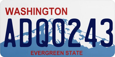 WA license plate ADQ0243