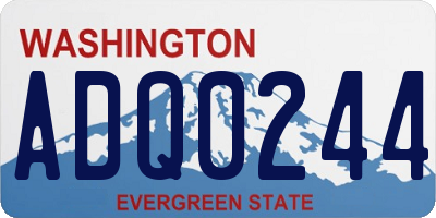 WA license plate ADQ0244