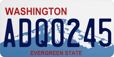 WA license plate ADQ0245