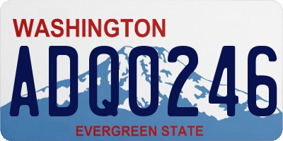 WA license plate ADQ0246