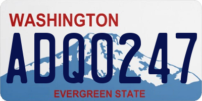 WA license plate ADQ0247