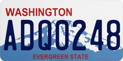 WA license plate ADQ0248