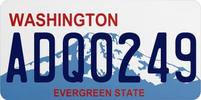 WA license plate ADQ0249