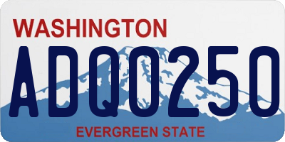 WA license plate ADQ0250
