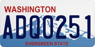 WA license plate ADQ0251