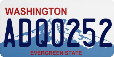 WA license plate ADQ0252