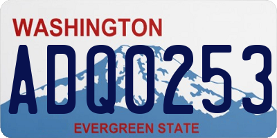 WA license plate ADQ0253
