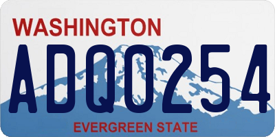 WA license plate ADQ0254