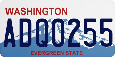 WA license plate ADQ0255