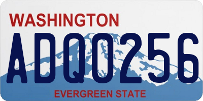 WA license plate ADQ0256