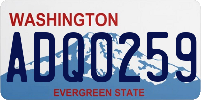 WA license plate ADQ0259